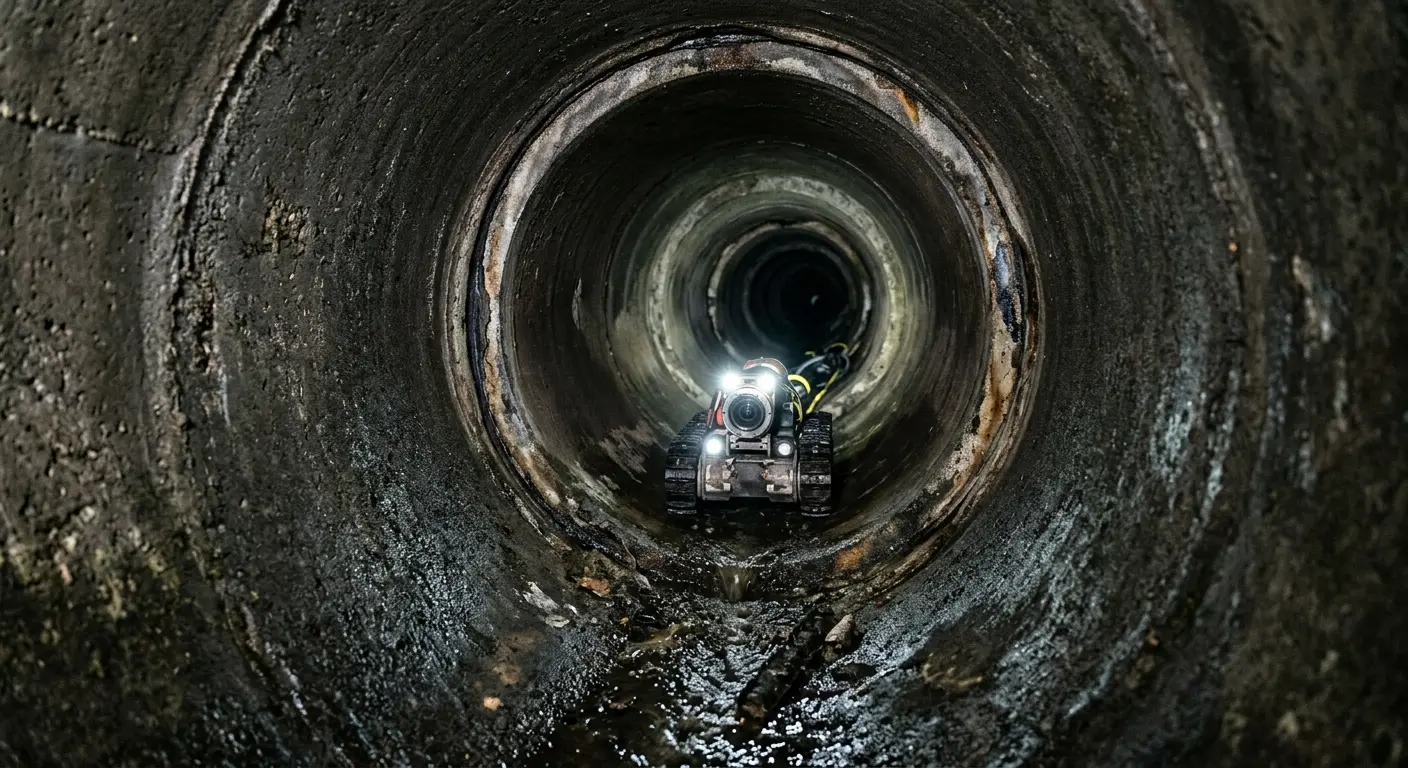 Robotic sewer camera inspecting pipe interior for Drain Snake Service in Ewa Beach